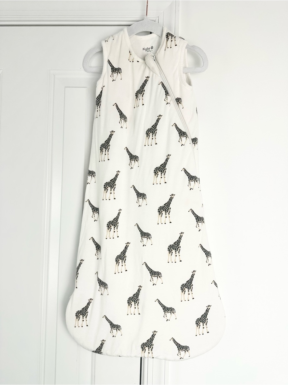 Kyte BABY Cream Sleep Sack with Black Giraffe Print